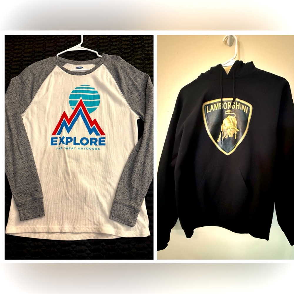 Men long sleeve shirt and hoodie bundle